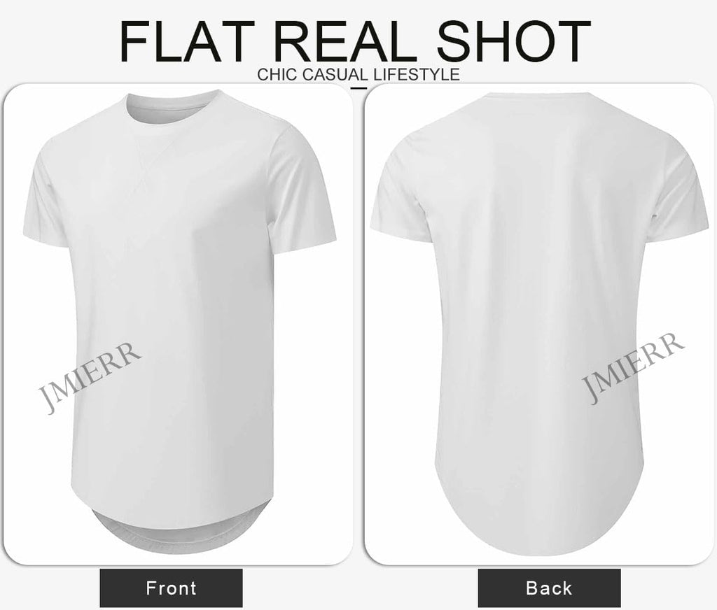 JMIERR Mens 3 Pack Cotton Hipster Hip Hop Longline Crewneck T-Shirt
