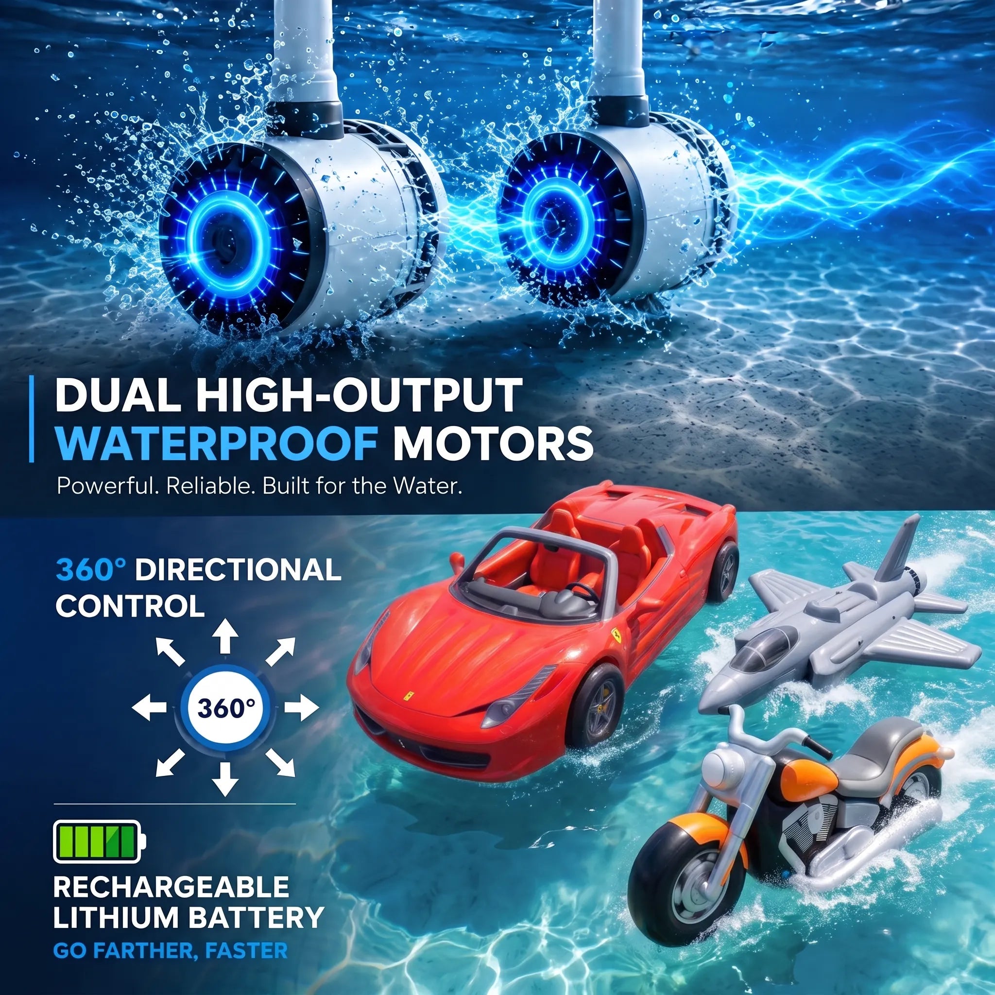 Portable Electric Water Float for Pool Lake & Calm Water