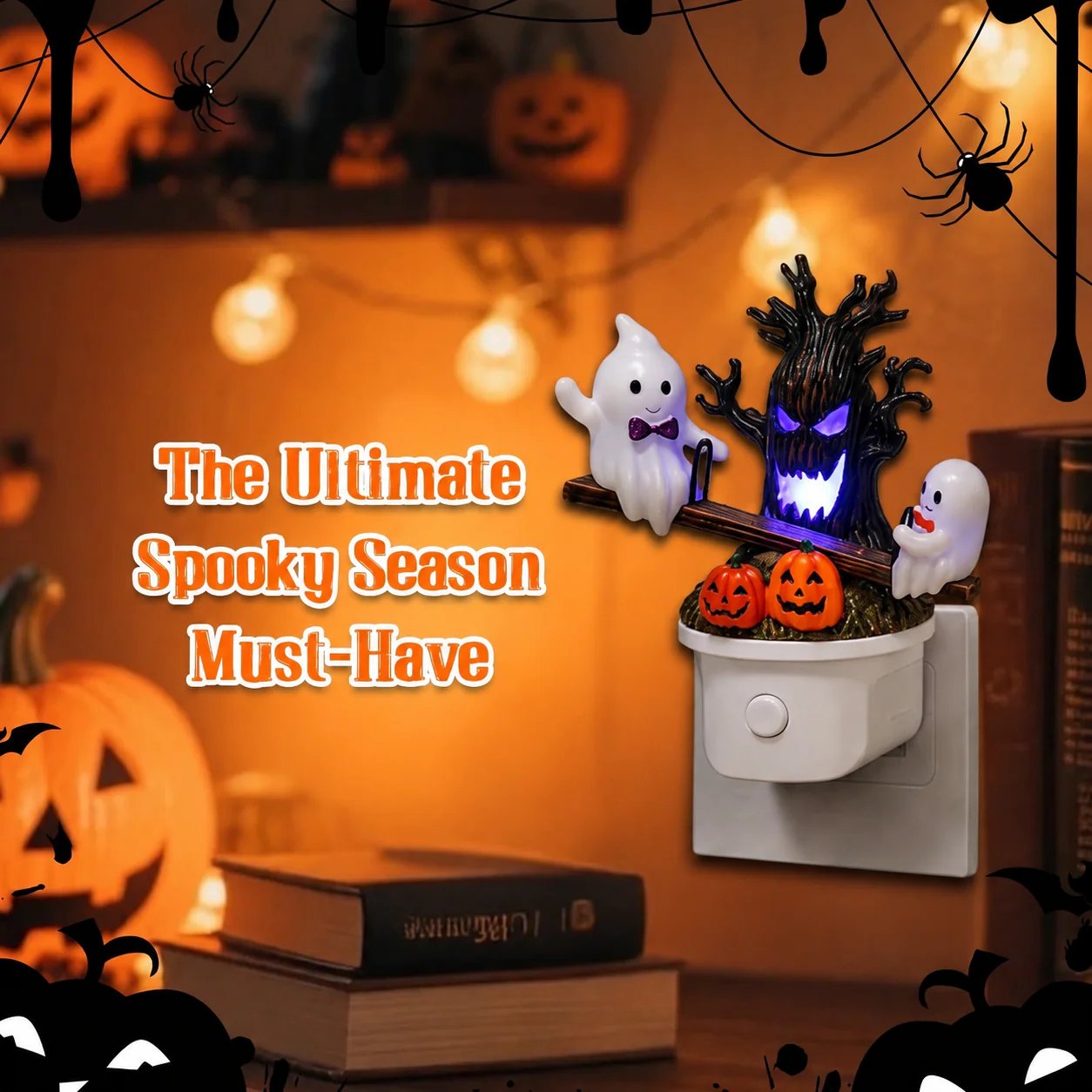 🔥HOT SALE 49% OFF - 🎃👻Animated Seesaw Ghost Plug In LED Night Light